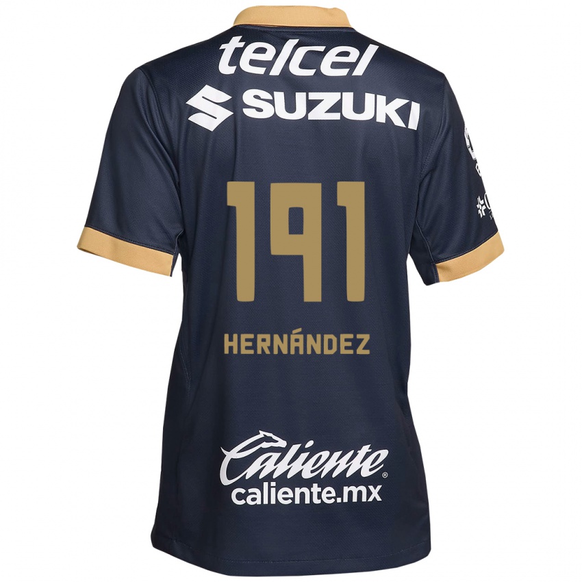 Donna Maglia Marco Hernández #191 Ossidiana Oro Bianco Kit Gara Away 2024/25 Maglietta