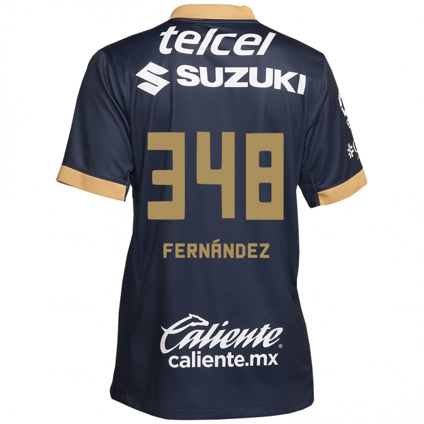 Donna Maglia Yerik Fernández #348 Ossidiana Oro Bianco Kit Gara Away 2024/25 Maglietta