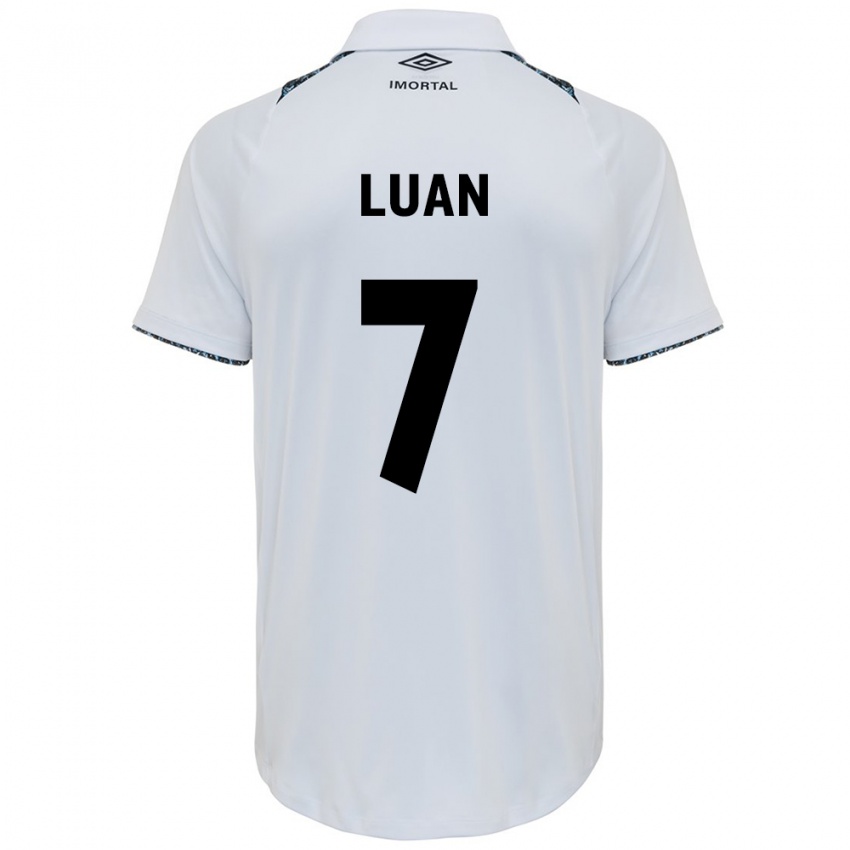 Donna Maglia Luan #7 Bianco Blu Kit Gara Away 2024/25 Maglietta