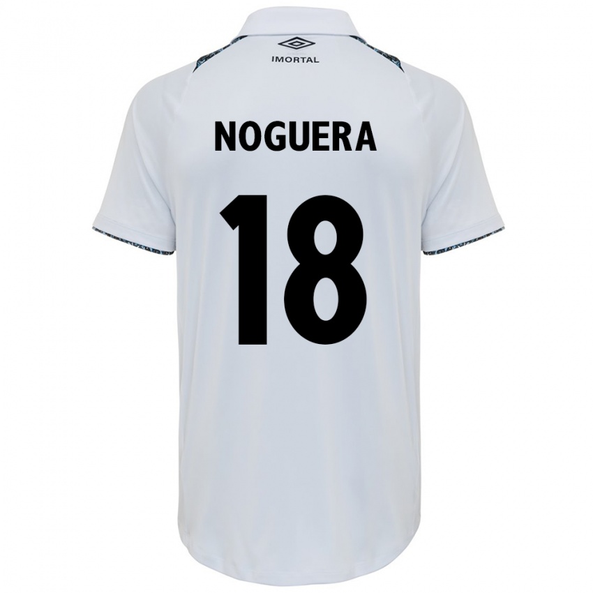 Donna Maglia Freddy Noguera #18 Bianco Blu Kit Gara Away 2024/25 Maglietta