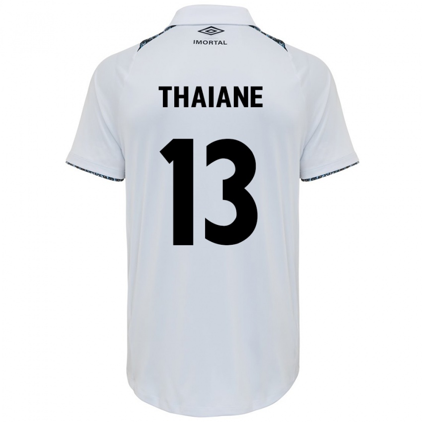 Donna Maglia Thaiane #13 Bianco Blu Kit Gara Away 2024/25 Maglietta