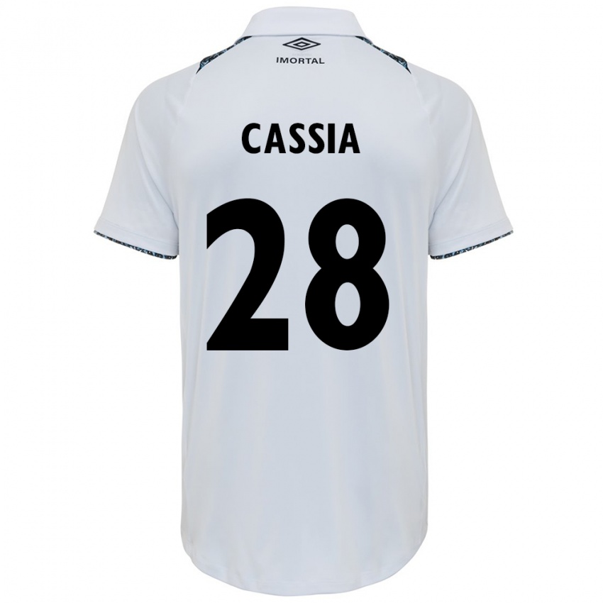 Donna Maglia Cássia #28 Bianco Blu Kit Gara Away 2024/25 Maglietta