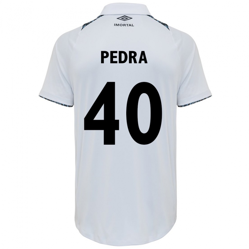 Donna Maglia Duda Pedra #40 Bianco Blu Kit Gara Away 2024/25 Maglietta