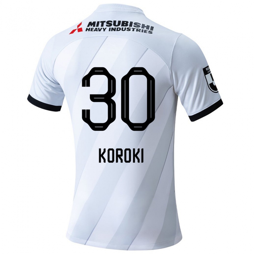 Donna Maglia Shinzo Koroki #30 Bianco Grigio Kit Gara Away 2024/25 Maglietta