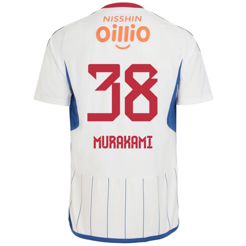 Donna Maglia Yuhi Murakami #38 Bianco Blu Rosso Kit Gara Away 2024/25 Maglietta