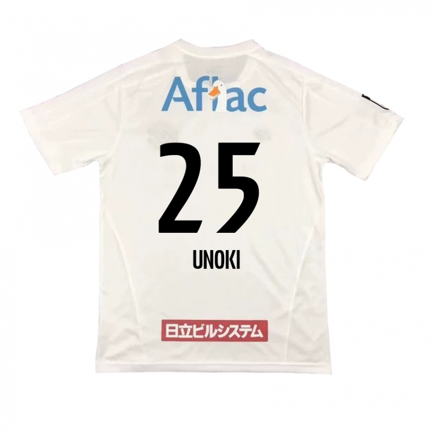 Donna Maglia Fumiya Unoki #25 Bianco Nero Kit Gara Away 2024/25 Maglietta