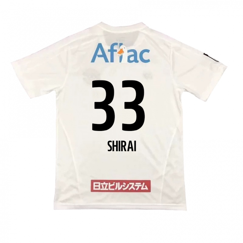 Donna Maglia Eiji Shirai #33 Bianco Nero Kit Gara Away 2024/25 Maglietta