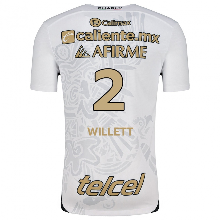 Donna Maglia Adyson Willett #2 Bianco Nero Kit Gara Away 2024/25 Maglietta