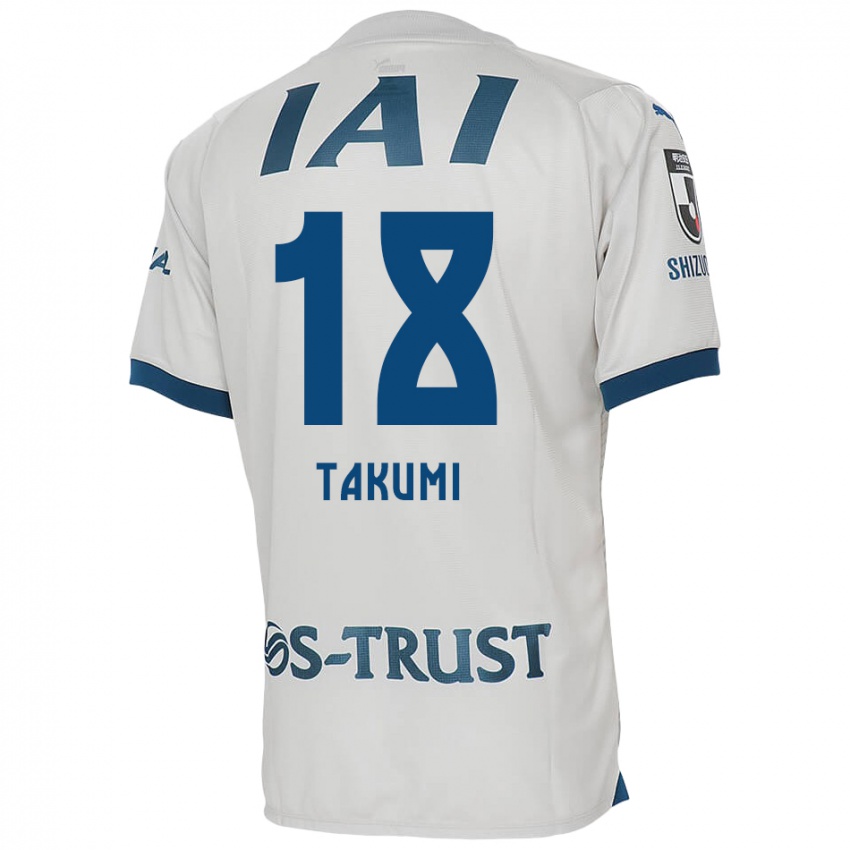 Donna Maglia Takumi Kato #18 Bianco Blu Kit Gara Away 2024/25 Maglietta