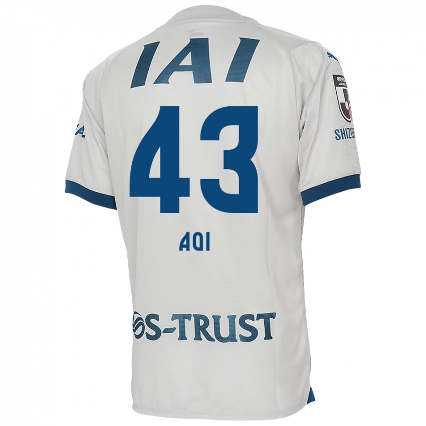 Donna Maglia Aoi Ando #43 Bianco Blu Kit Gara Away 2024/25 Maglietta