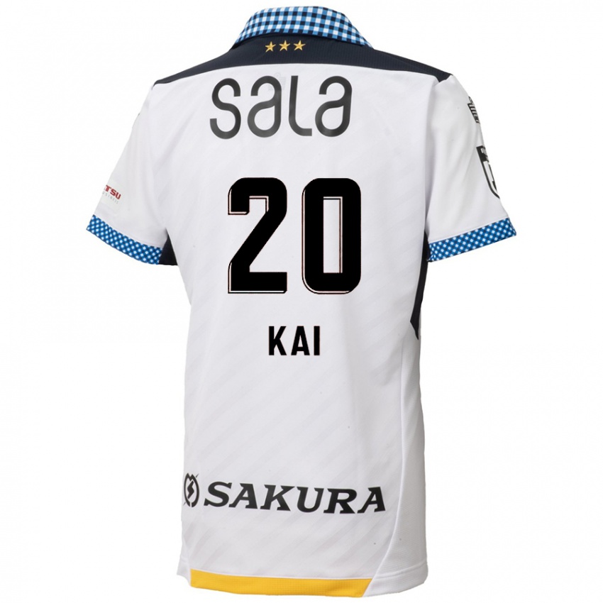 Donna Maglia Yua Kai #20 Bianco Nero Kit Gara Away 2024/25 Maglietta