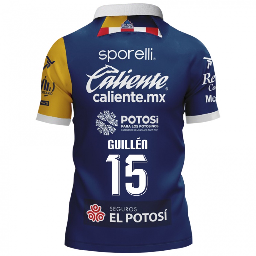 Donna Maglia Daniel Guillen #15 Blu Giallo Kit Gara Away 2024/25 Maglietta