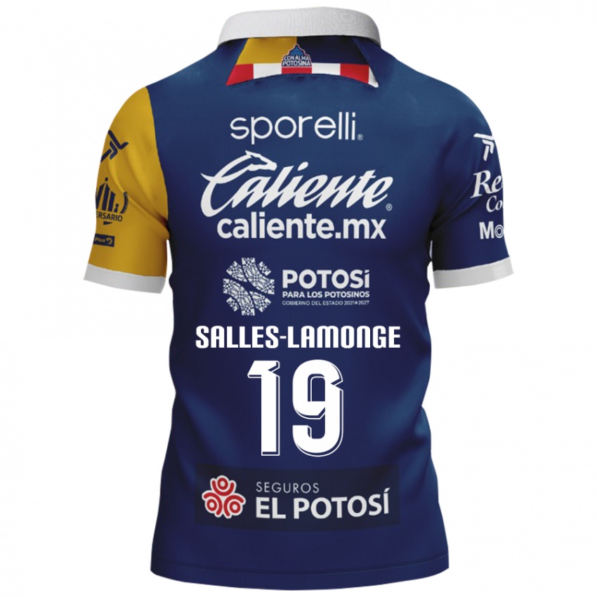 Donna Maglia Sébastien Salles-Lamonge #19 Blu Giallo Kit Gara Away 2024/25 Maglietta