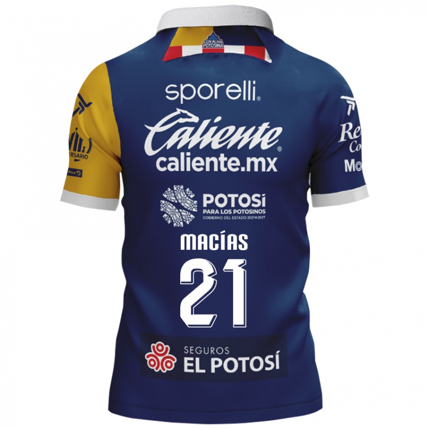 Donna Maglia Óscar Macías #21 Blu Giallo Kit Gara Away 2024/25 Maglietta