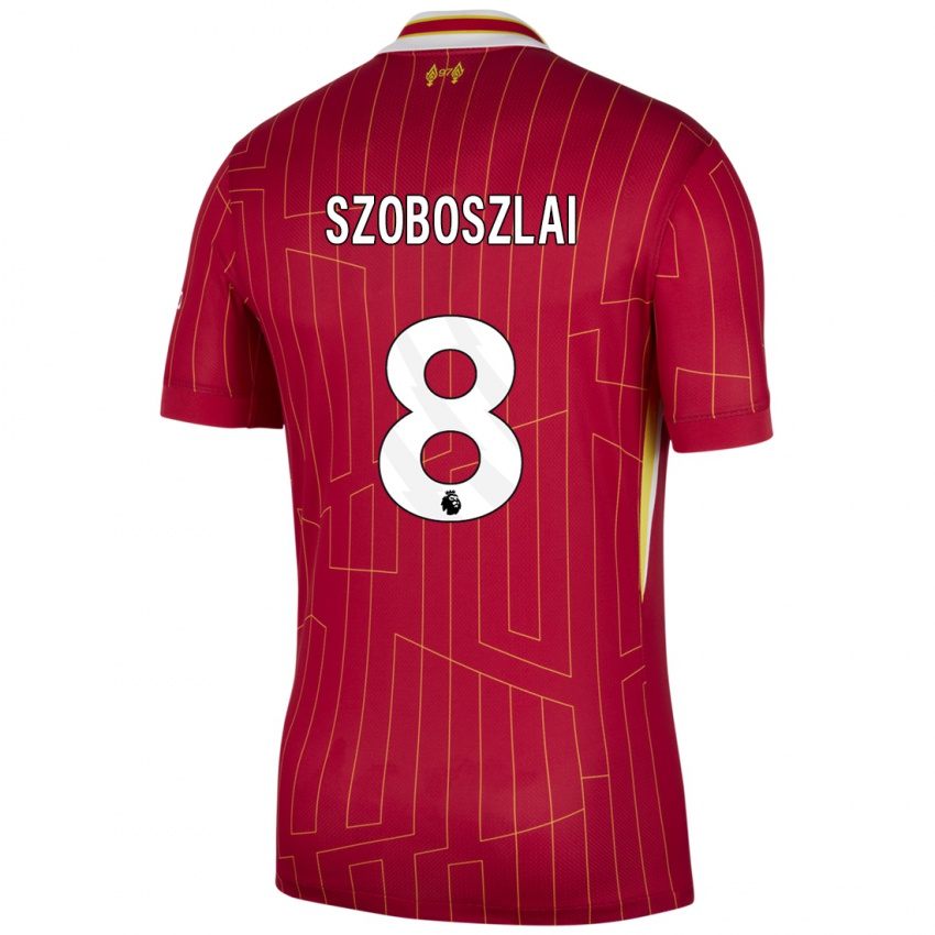 Bambino Maglia Dominik Szoboszlai #8 Rosso Giallo Bianco Kit Gara Home 2024/25 Maglietta