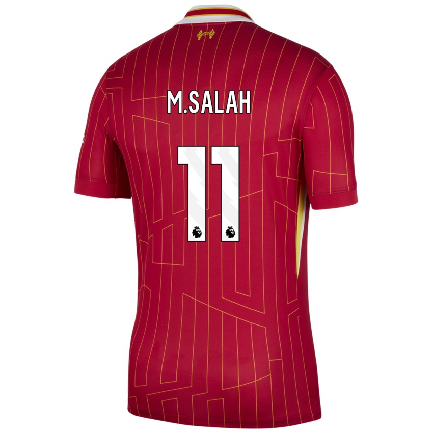 Bambino Maglia Mohamed Salah #11 Rosso Giallo Bianco Kit Gara Home 2024/25 Maglietta