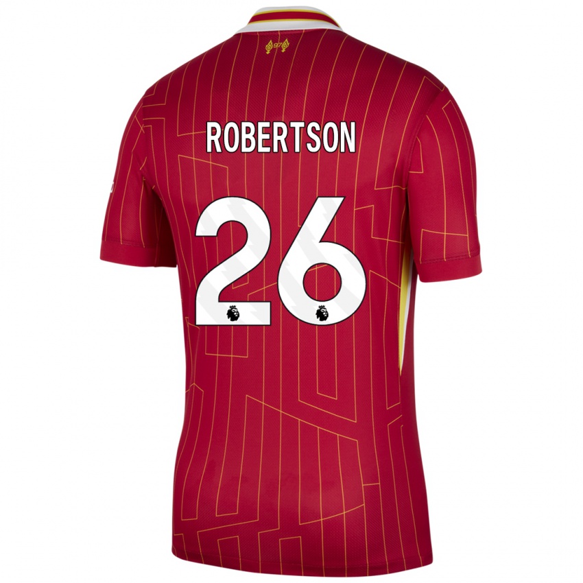 Bambino Maglia Andrew Robertson #26 Rosso Giallo Bianco Kit Gara Home 2024/25 Maglietta