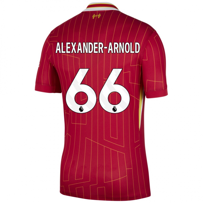 Bambino Maglia Trent Alexander-Arnold #66 Rosso Giallo Bianco Kit Gara Home 2024/25 Maglietta