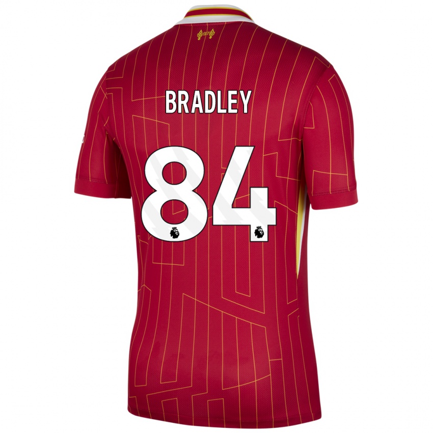 Bambino Maglia Conor Bradley #84 Rosso Giallo Bianco Kit Gara Home 2024/25 Maglietta