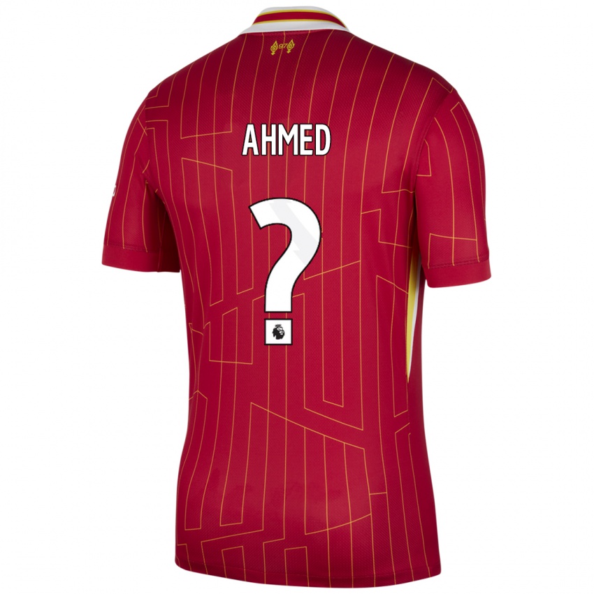 Bambino Maglia Karim Ahmed #0 Rosso Giallo Bianco Kit Gara Home 2024/25 Maglietta