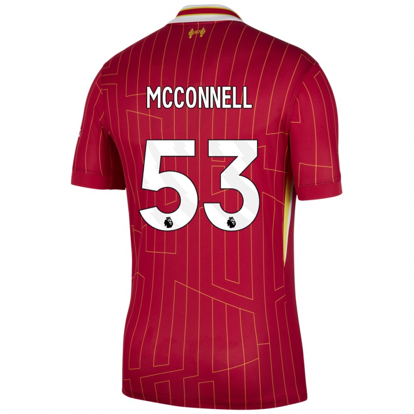 Bambino Maglia James Mcconnell #53 Rosso Giallo Bianco Kit Gara Home 2024/25 Maglietta