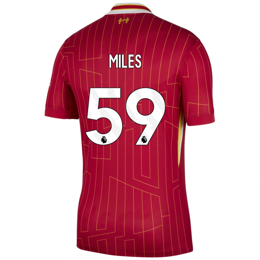 Bambino Maglia Terence Miles #59 Rosso Giallo Bianco Kit Gara Home 2024/25 Maglietta