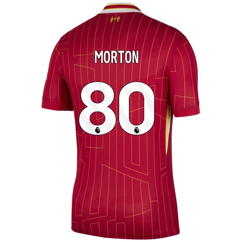 Bambino Maglia Tyler Morton #80 Rosso Giallo Bianco Kit Gara Home 2024/25 Maglietta