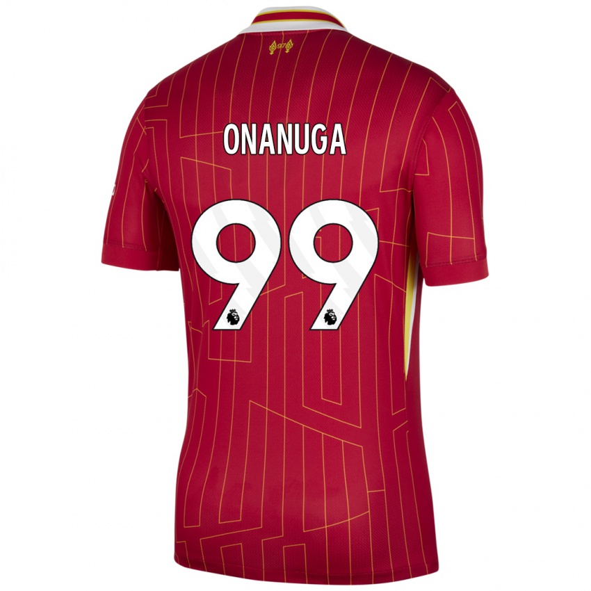 Bambino Maglia Fola Onanuga #99 Rosso Giallo Bianco Kit Gara Home 2024/25 Maglietta