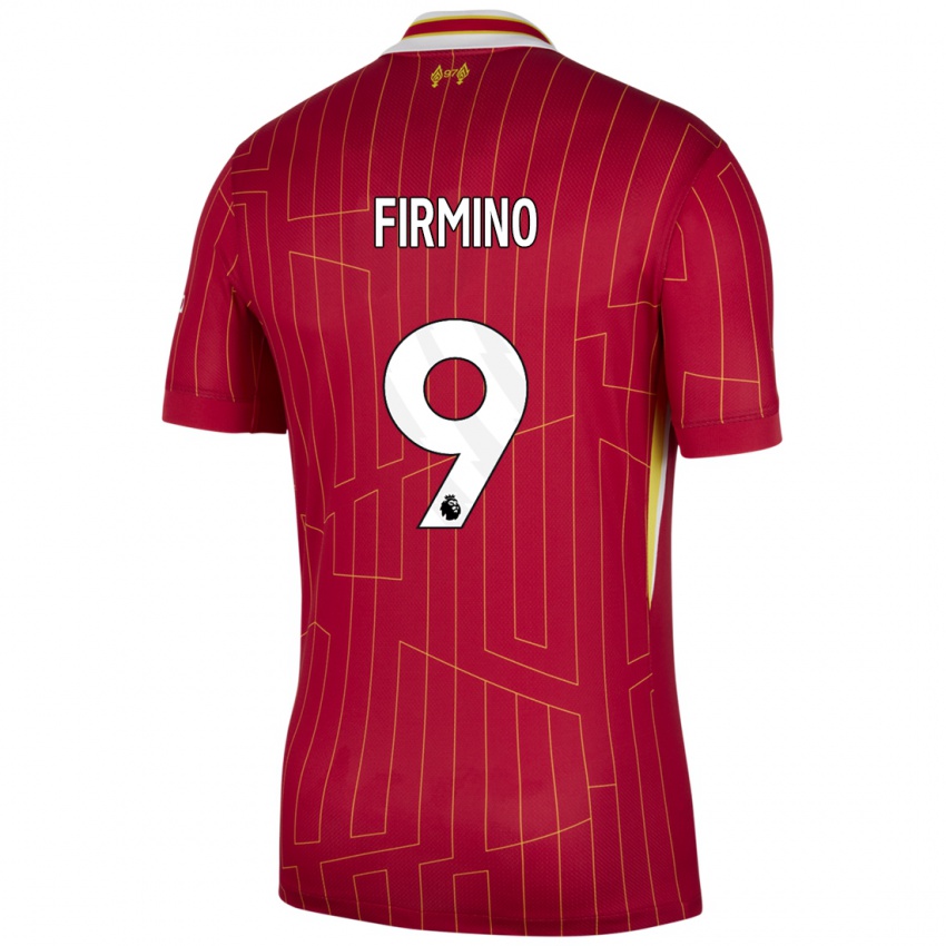 Bambino Maglia Roberto Firmino #9 Rosso Giallo Bianco Kit Gara Home 2024/25 Maglietta