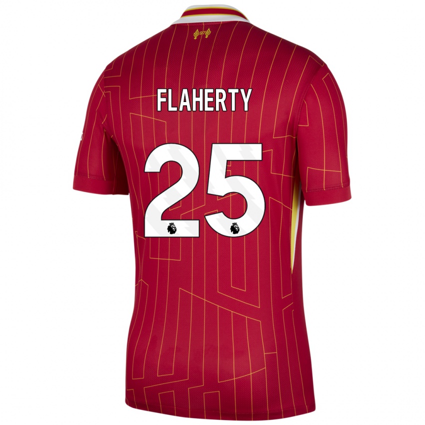 Bambino Maglia Gilly Flaherty #25 Rosso Giallo Bianco Kit Gara Home 2024/25 Maglietta