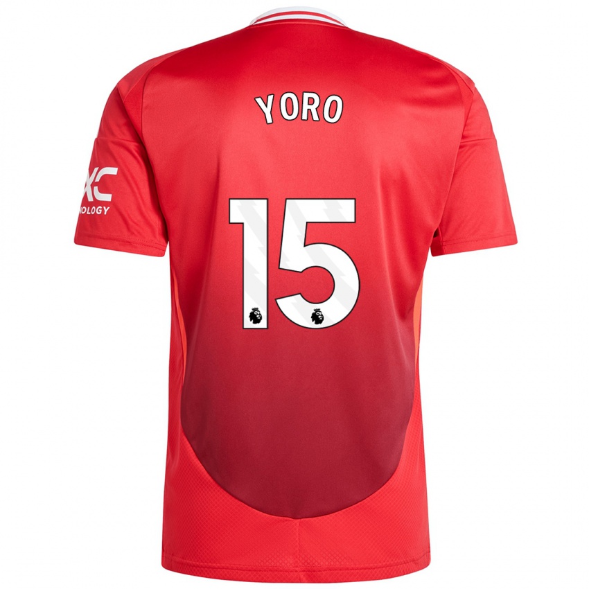 Bambino Maglia Leny Yoro #15 Rosso Brillante Kit Gara Home 2024/25 Maglietta