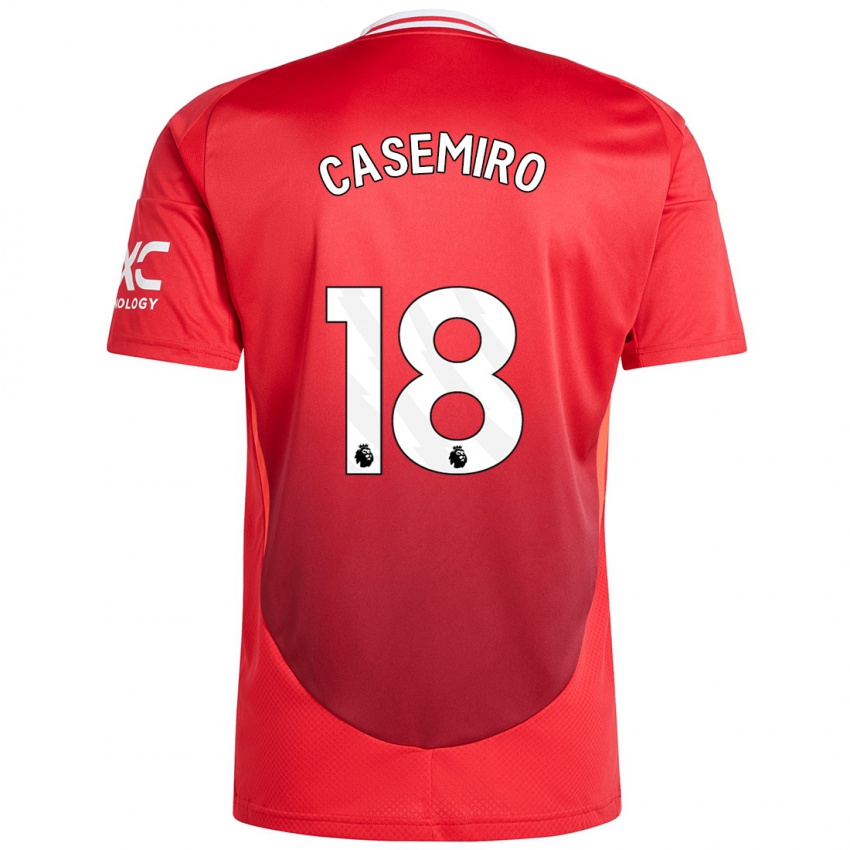 Bambino Maglia Casemiro #18 Rosso Brillante Kit Gara Home 2024/25 Maglietta