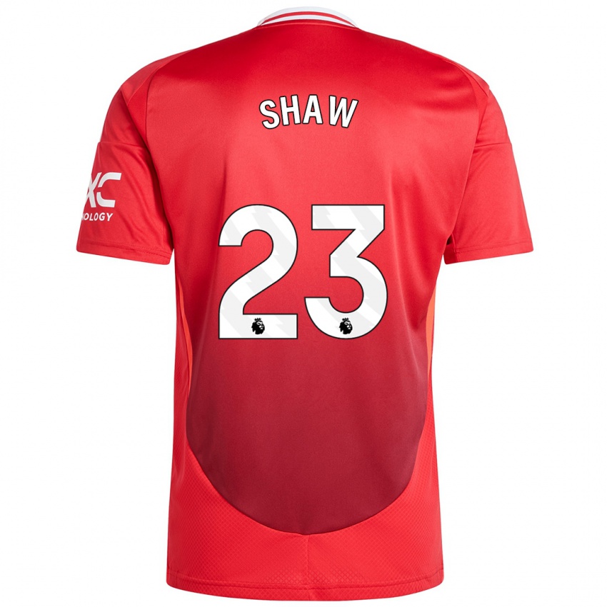 Bambino Maglia Luke Shaw #23 Rosso Brillante Kit Gara Home 2024/25 Maglietta