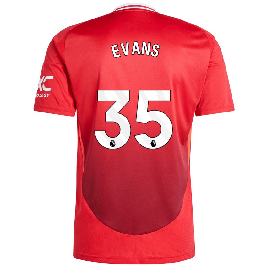 Bambino Maglia Jonny Evans #35 Rosso Brillante Kit Gara Home 2024/25 Maglietta