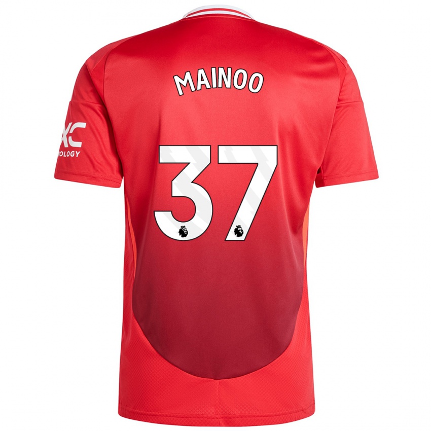 Bambino Maglia Kobbie Mainoo #37 Rosso Brillante Kit Gara Home 2024/25 Maglietta