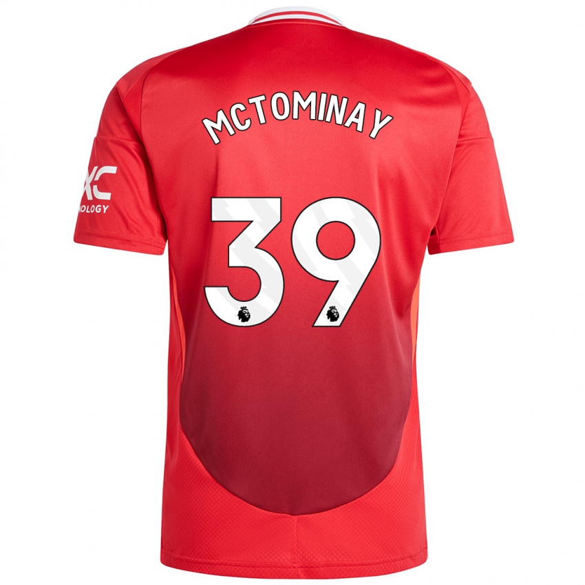 Bambino Maglia Scott Mctominay #39 Rosso Brillante Kit Gara Home 2024/25 Maglietta