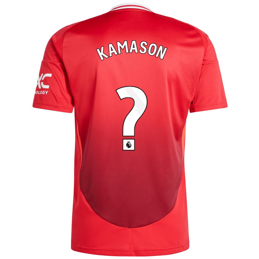 Bambino Maglia Jaydan Kamason #0 Rosso Brillante Kit Gara Home 2024/25 Maglietta