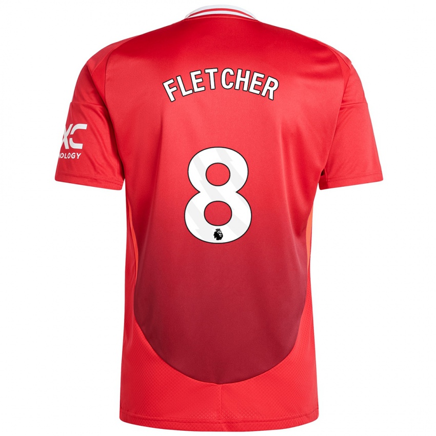 Bambino Maglia Tyler Fletcher #8 Rosso Brillante Kit Gara Home 2024/25 Maglietta