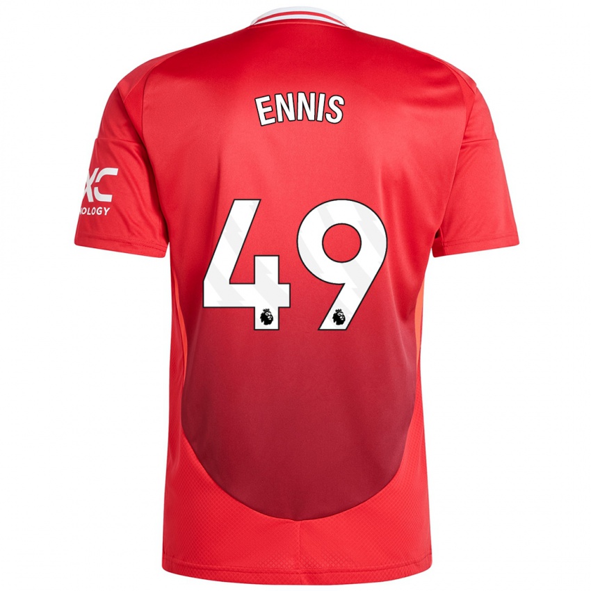 Bambino Maglia Ethan Ennis #49 Rosso Brillante Kit Gara Home 2024/25 Maglietta