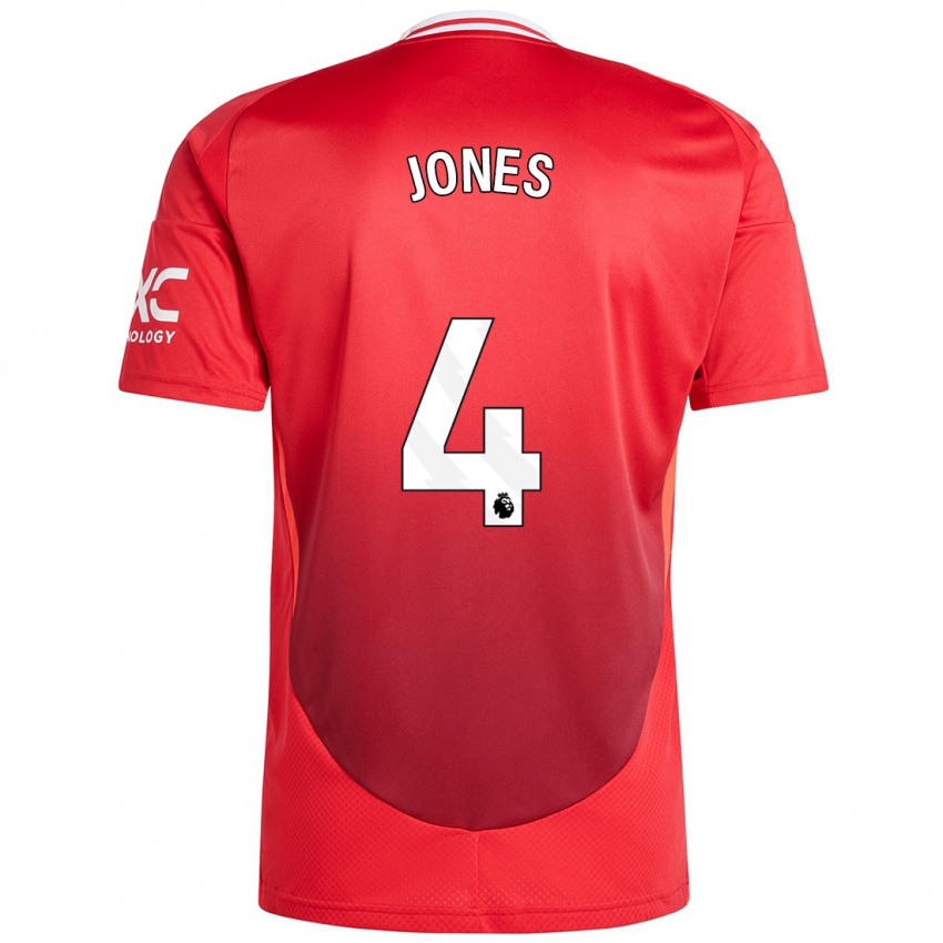 Bambino Maglia Phil Jones #4 Rosso Brillante Kit Gara Home 2024/25 Maglietta