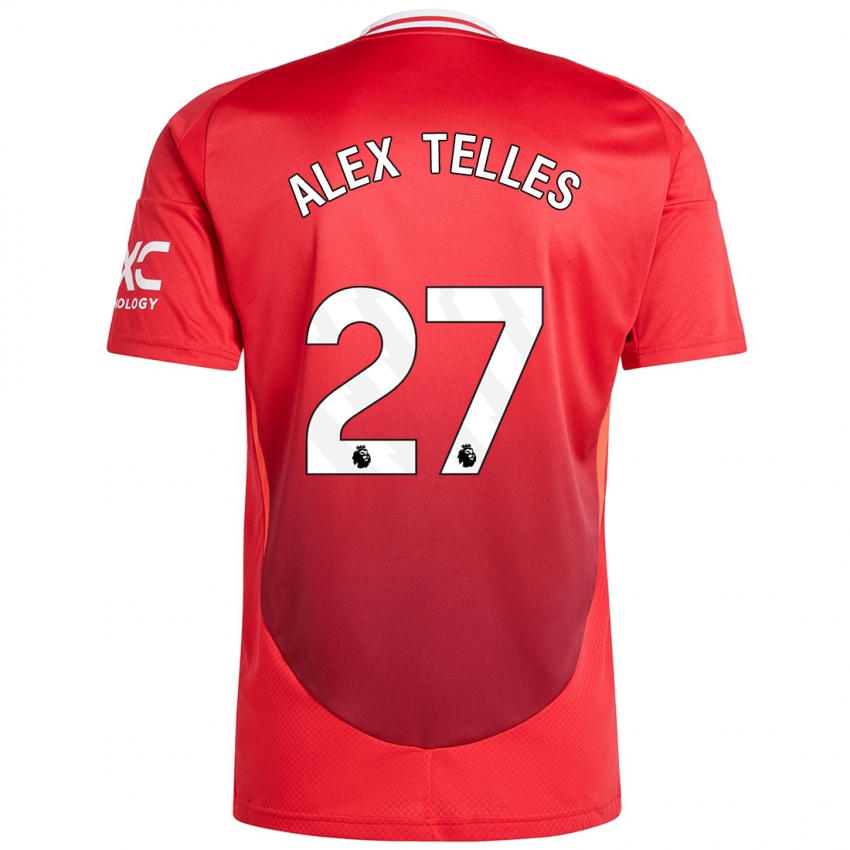 Bambino Maglia Alex Nicolao Telles #27 Rosso Brillante Kit Gara Home 2024/25 Maglietta