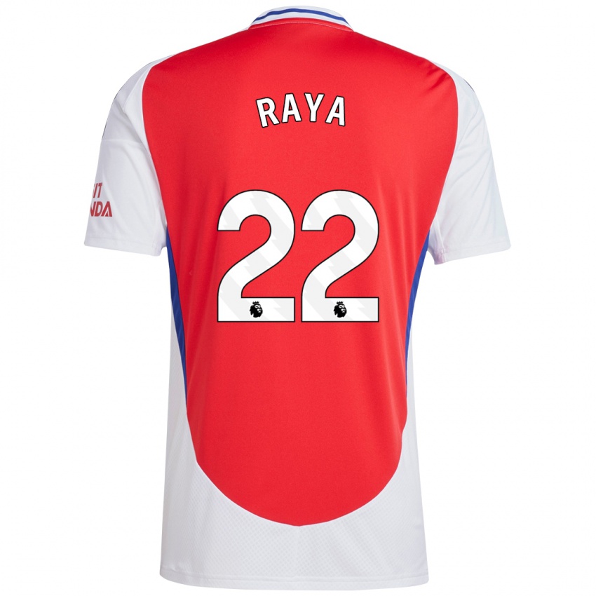 Bambino Maglia David Raya #22 Rosso Bianco Kit Gara Home 2024/25 Maglietta