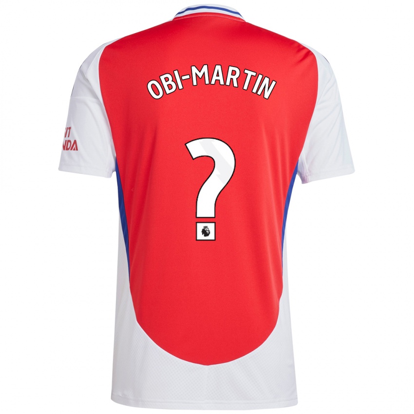 Bambino Maglia Chido Obi-Martin #0 Rosso Bianco Kit Gara Home 2024/25 Maglietta