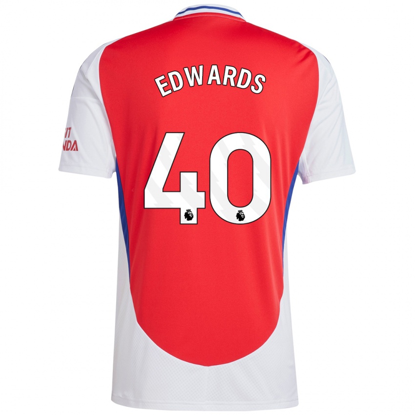 Bambino Maglia Khayon Edwards #40 Rosso Bianco Kit Gara Home 2024/25 Maglietta