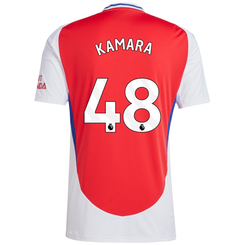 Bambino Maglia Osman Kamara #48 Rosso Bianco Kit Gara Home 2024/25 Maglietta