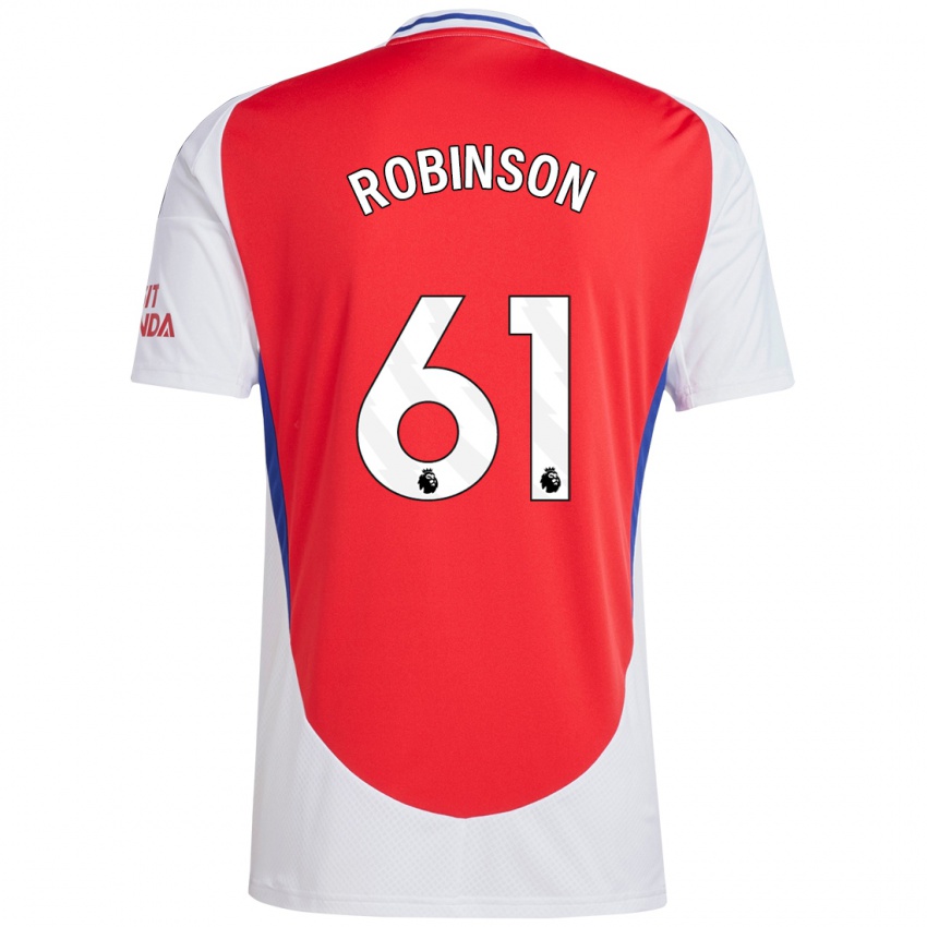 Bambino Maglia Josh Robinson #61 Rosso Bianco Kit Gara Home 2024/25 Maglietta