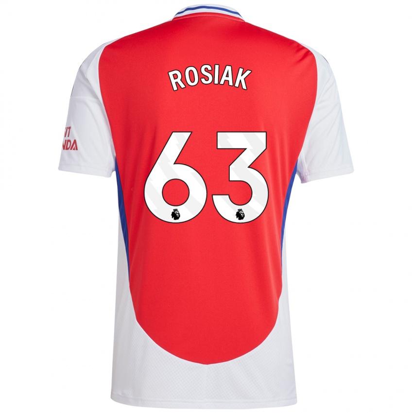 Bambino Maglia Michal Rosiak #63 Rosso Bianco Kit Gara Home 2024/25 Maglietta