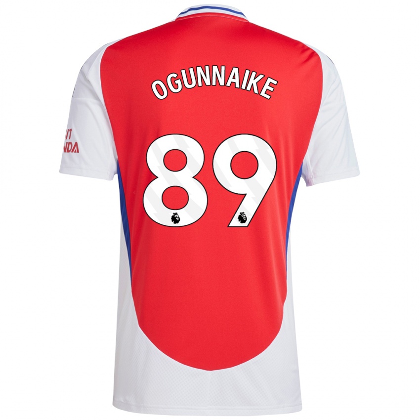 Bambino Maglia Josh Ogunnaike #89 Rosso Bianco Kit Gara Home 2024/25 Maglietta