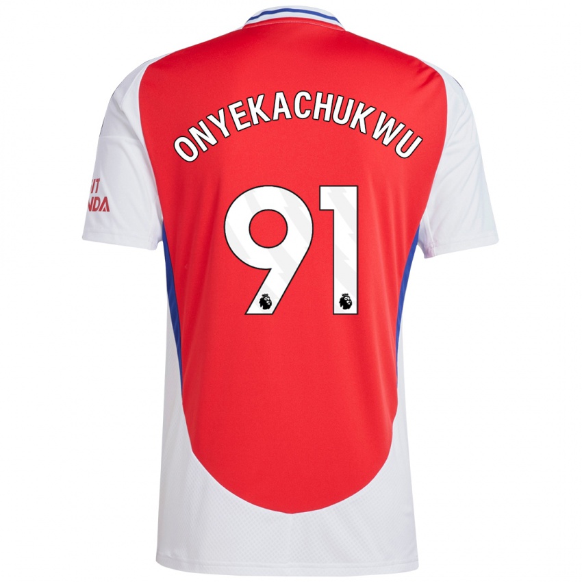 Bambino Maglia Samuel Onyekachukwu #91 Rosso Bianco Kit Gara Home 2024/25 Maglietta