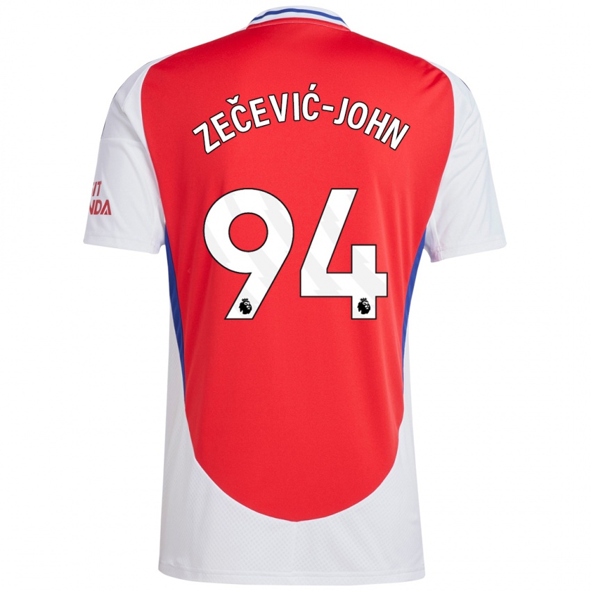 Bambino Maglia Louis Zečević-John #94 Rosso Bianco Kit Gara Home 2024/25 Maglietta